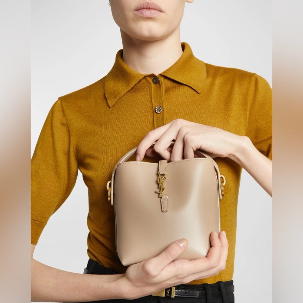 *NWT* Saint Laurent Le 37 Mini YSL Bucket Bag in Smooth Leather - Picture 2 of 8